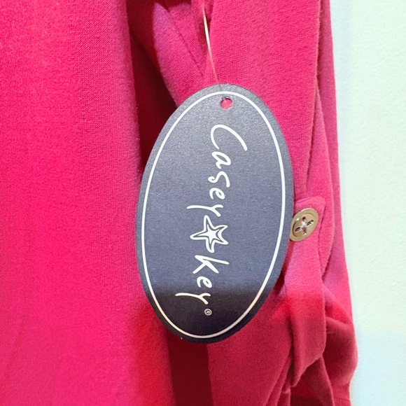 Casey Key NWT Elegant Pink Tunic with Palm Embellished Rhinestones Size 1X - Picture 3 of 8